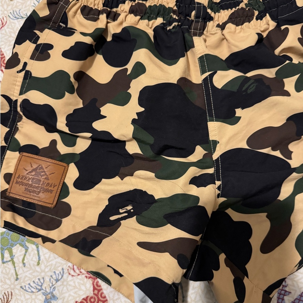 Bape Black and Tan Camouflage Athletic Shorts